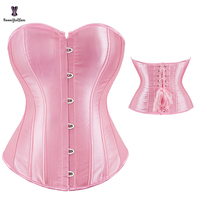 Corset décontracté de style gothique pour femmes de grande taille avec haut bustier à laçage et culotte en satin matelassé ensemble de culottes corset