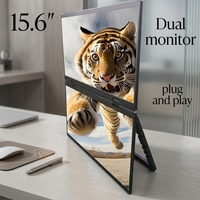 İstiflenebilir Çift Taşınabilir Monitör 15.6 FHD IPS Dizüstü Bilgisayar Ekran Genişletici Tip C HD İş Seyahati Oyun Telefonu OEM ODM Fabrikası