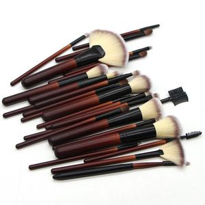 Juego de Brochas de Maquillaje Profesional de Alta Calidad, 26 Piezas, Estuche de Viaje Rojo, Mango de Madera Blanca, Pelo de Cabra para Rostro, Personalizado - Product Image 2