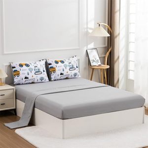 Dessin animé voiture enfants ensemble de literie 3D Technics camion couverture pelle tracteur couette pour garçons chambre décor blanc jaune-pour la maison hôtel - Product Image 2