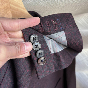 <span class=keywords><strong>Veste</strong></span> de costume en laine <span class=keywords><strong>bordeaux</strong></span> haut de gamme pour hommes mode printemps automne <span class=keywords><strong>veste</strong></span> de costume décontracté <span class=keywords><strong>blazer</strong></span> pour hommes - Product Image 6