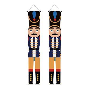 Bannière de porte de Noël Casse-Noisette 30*180cm en Polyester+PVC avec tringle de suspension pour décorations à thème festif - Product Image 1