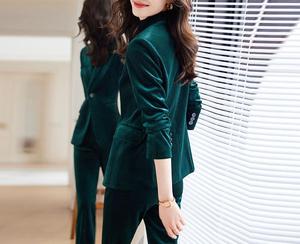 Yüksek kaliteli OL maç setleri kadın kariyer kadınlar profesyonel takım elbise ofis resmi Blazers ve pantolon iki parçalı setleri popüler - Product Image 2