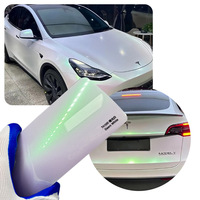 Dawn White White dengan Warna Hijau di Dalamnya Premium TPU Car Vinyl Wrap Liquid Metal Self-Healing PPF Styling Film Pro Detailing Supplier