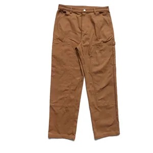 OEM Wholesale Custom Logo Outdoor Workwear 100% Stretch Twill Cotton 5 Pockets Cargo Work Pant Double Knee Carpenter Pants Men