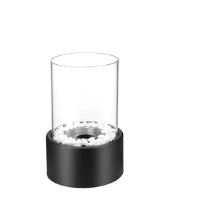 Cheminée à <span class=keywords><strong>bioéthanol</strong></span> noire, modèle 2026, moderne, portable, de luxe, décorative, en acier inoxydable et verre, brûleur à biofuel - Product Image 1