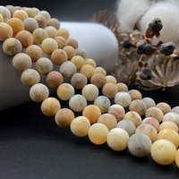 Perles rondes naturelles, Agate fou, pour la fabrication de bijoux, 1 pièce, jolis, effet mat et givré