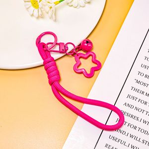 Colorful Knotted Rope Key Wrist Strap Hollow Star Clasp Bell Ornament Handmade <b>Lanyard</b> for Bag Pendant Keychain DIY Accessory - Product Image 6
