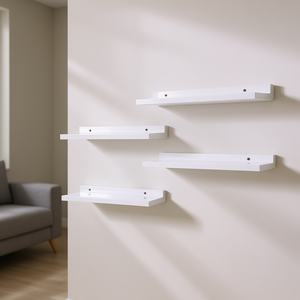 Estantes de Pared Blancos de Alto Brillo, Juego de 4 Piezas, 23.6x3.5x1.2 Pulgadas, Estante de Almacenamiento de Plástico Moderno para Sala de Estar - Product Image 2