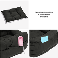 Sac de voyage et lit de luxe portable et écologique pour chien, double usage, pour animaux de compagnie de petite/moyenne taille, avec accessoires en fourrure et boîte solide