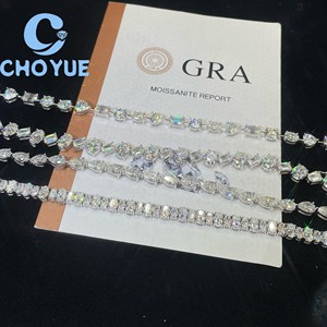 Pulsera de tenis de lujo de plata de ley 925 con moissanita, estilo Iced Out, joyería fina para hombres y mujeres, pasa la prueba del diamante, directo de fábrica - Product Image 2