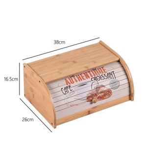 กล่องขนมปังไม้ไผ่ 38x26x16.5 ซม. ฝาเลื่อน กล่องเก็บของในครัว - Product Image 3