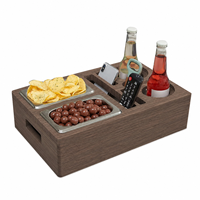 Allwetter-HDPE Modernes Design Outdoor-Möbel Caddy Couch Organizer Snack-Tablett Fernbedienungs-Getränkehalter für Innen/Außen