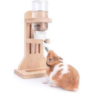 Bottiglia d'Acqua Ecologica in Legno con Supporto per Criceti Nano Siriani Gerbilli Topi Ratti Degu e Piccoli Roditori (Bianco) - Product Image 1