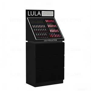 ตู้โชว์เครื่องสำอางแบบตั้งพื้นพร้อมช่องอะคริลิคและกระจกสำหรับมาสคาร่า อายไลเนอร์ ลิปกลอส เหมาะสำหรับเคาน์เตอร์ขายปลีก - Product Image 2