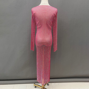 <span class=keywords><strong>Robe</strong></span> de soirée longue de luxe, <span class=keywords><strong>robe</strong></span> de soirée brillante, Sexy, strass, maille, diamant, pour femmes - Product Image 4