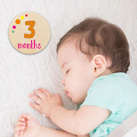 Vente en gros de cartes jalons en bois pour bébé Cadeaux de grossesse et de baby shower Cartes jalons mensuels pour bébé Disques en bois jalons