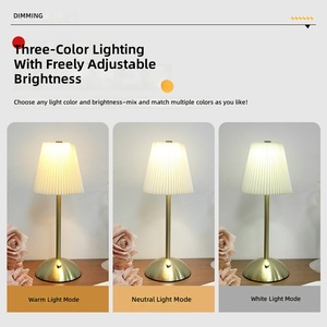 Lámpara de Mesa Inalámbrica Recargable con Pantalla de Tela, Control Táctil Regulable, Funciona con Batería, Luz Portátil para Dormitorio o <span class=keywords><strong>Restaurante</strong></span> - Product Image 6