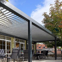 Pergola en aluminium à lames orientables, étanche, avec auvent motorisé, pour terrasse commerciale, jardin, extérieur