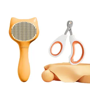 TTT Pet Care Clipper Prevent Bleeding Professional Stainless Steel Cat Dog Claw Care Nail Trimmer Set with Hair Brush