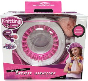 Girls Educational Pink White Smart Weaver Knitting Machine Kids' Sewing &amp; <strong>Weaving</strong> Crafts <strong>Kit</strong> - Product Image 5