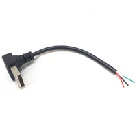 Cable USB 2.0 Tipo A Macho en Ángulo Descendente a Cable con Extremo Abierto