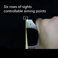 Slingshot de chasse en acier inoxydable pour gaucher, à ressort, à dégagement rapide, pour tir de précision en extérieur, avec bandes élastiques plates durables