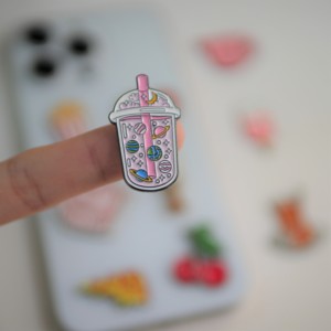 Autocollant de téléphone personnalisé, badges métalliques, épingle de revers en métal MATCHA pour téléphone portable - Product Image 5