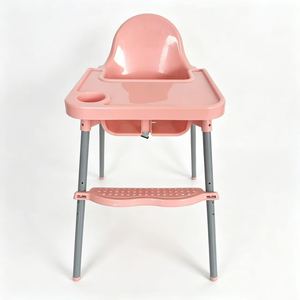 Silla Alta Portátil y Ajustable para Bebé con Patas <span class=keywords><strong>de</strong></span> Acero Inoxidable, Bandeja Desmontable y Reposapiés - Product Image 4