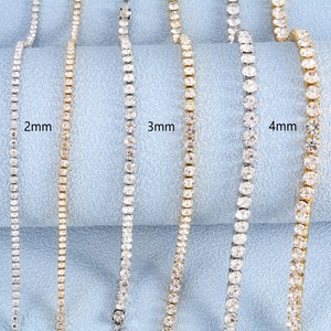 Bracelet Tennis en Zircon Cubique et Strass en Acier Inoxydable pour Femme, Joli Bracelet Jonc en Cristal Plaqué Or 18K, Accessoires de Bijoux - Product Image 3