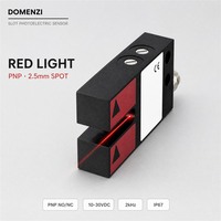 DOMENZI GL5R-P-V3 Capteur à fente à lumière rouge, faisceau visible, installation et alignement faciles, largeur de fente de 5 mm, PNP pour une détection fiable