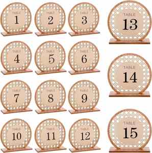15Pcs Decoration Rustic Wooden <b>Table</b> <b>Numbers</b> for Wedding Reception - Product Image 2