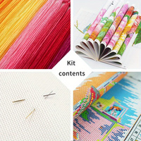 Kits de broderie au point de croix imprimés NKF, motif « Cabane dans la lumière de la lune », décoration d'intérieur, ensembles de broderie