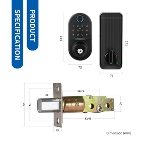 OYO Electronic Touch <strong>Keypad</strong> Entry Front Door Anti Peeking Auto Lock Passcode Smart <strong>Fingerprint</strong> Deadbolt Door Lock <strong>With</strong> Key - Product Image 5