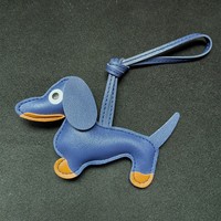 Porte-clés personnalisé en forme de teckel de dessin animé pour sac et accessoires de décoration de coque de téléphone portable