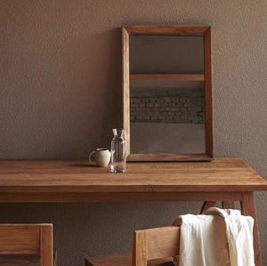 Espejo de Pared Estilo Wabi Sabi, Espejo Decorativo de Madera de Olmo Sólido, Espejo Rectangular <span class=keywords><strong>para</strong></span> Vestidor, Sala de Estar y Entrada - Product Image 4