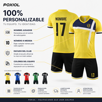 Maßgeschneiderte Fußballtrikots Team-Uniform OEM Personalisierte Sublimations-Spandex/Baumwolle Atmungsaktiv Kurzarm