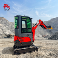 Mini-excavatrice sur chenilles de 1,8 tonne, moteur diesel Kubota, normes EPA CE Euro5, excavatrice compacte pour travaux agricoles, jardinage et construction
