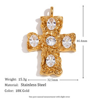 Pendentif Rétro en Acier Inoxydable Plaqué Or 18k DIY Fait Main Collier Pendentif Bowknot Vague Perle Mode Pendentifs Charms