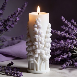Lavender Series Creative Scented Candle Mold Pillar Shape Embossing Printing DIY Candle Making Kit - Product Image 1