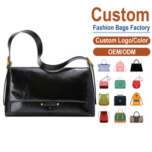 Custom Genuine Leather Unisex Shoulder <b>Bag</b> OEM Messenger <b>Bag</b> Stylish Vintage Handbag Wax Leather Autumn Winter Eco-Friendly - Product Image 1