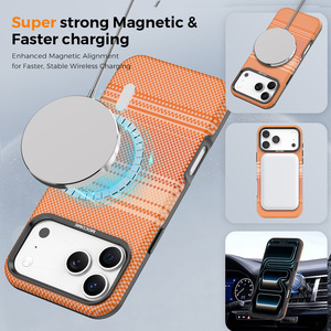 เคสโทรศัพท์แม่เหล็กหนังสีรุ้งสำหรับ iPhone 17 PRO MAX เคสป้องกันเนื้อคาร์บอนไฟเบอร์กันกระแทก - Product Image 5
