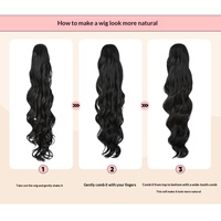 Perruques transfrontalières européennes et américaines, cheveux longs bouclés, queue de cheval synthétique à cordon, résistante à la chaleur, grandes ondulations, chignon bouclé