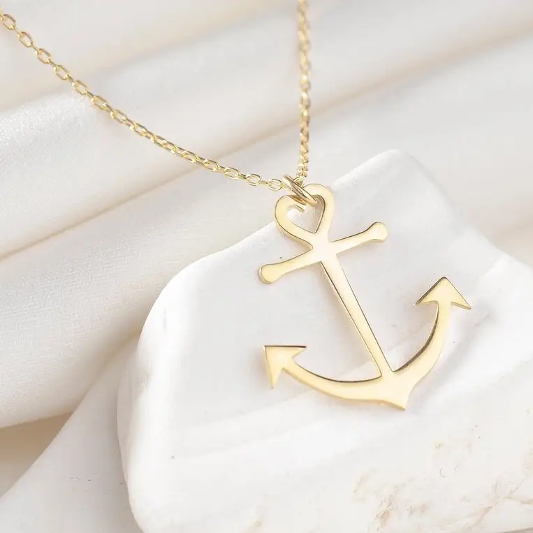 High Polished Stainless Steel Dainty Anchor Necklace Sailor Navy Necklace Ocean Nautical Fashion Jewelry Women Men
