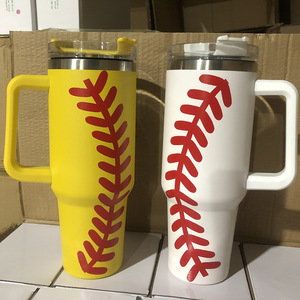 <b>Double</b> <b>Wall</b> Vacuum Sealed Stainless Steel 40oz Insulated Sports Adventure Travel <b>Mug</b> Iced Tea Coffee Baseball Print Tumbler - Product Image 3