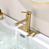 Robinet de lavabo de salle de bain moderne à poignée unique en laiton avec cartouche céramique, finition nickel brossé, fournisseur d'usine, garantie 5 ans