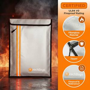 Sac à documents ignifuge à deux poches amélioré, organisateur <span class=keywords><strong>de</strong></span> rangement pour documents importants, coffre-fort pour objets <span class=keywords><strong>de</strong></span> valeur, documents légaux - Product Image 2