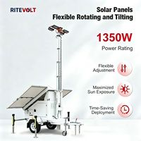 Tour d'éclairage solaire LED télescopique en aluminium 7-9 m - IP67 440000 lm 5000K Lumière du jour pour jardin et route, location commerciale
