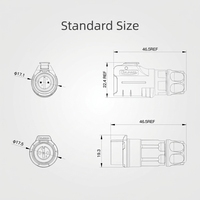 Connecteur circulaire tout plastique CNLINKO LP12 M12, étanche IP68, avec connecteurs mâle et femelle Push-Pull