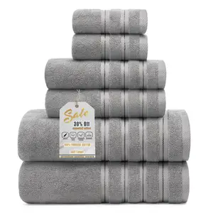 Ultra Macio 500GSM 6 Peças set Toalha De Banho De Algodão Toalha De Mão Face Toalha Set Soft Plush Bath Linens Altamente Absorvente